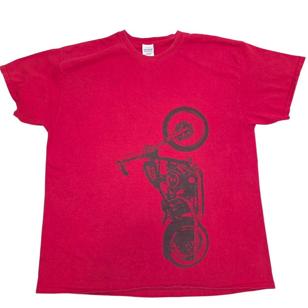 Gildan Mens Sturgis 2016 Motorcycle Rally Graphic T-Shirt Red Short Sleeve XL